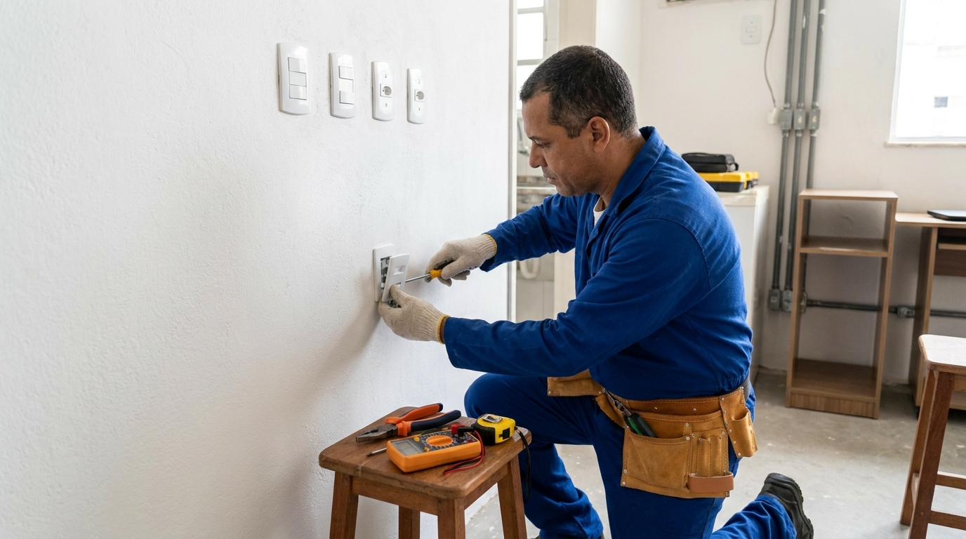 Instalação de tomada e interruptor em Maceió‑AL